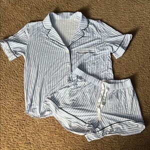 Victoria's Secret Blue Striped Pajama Set